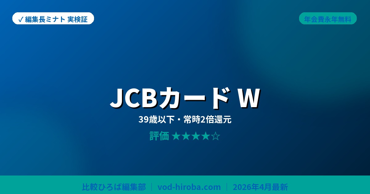 【JCBカードWの評判】新規入会で最大15,000円分プレゼントを編集長が徹底レビュー｜2026年4月最新